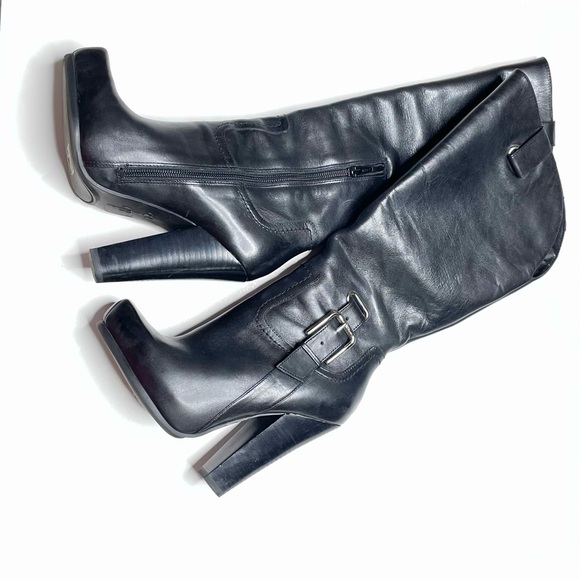 NEW Jessica Simpson Black Leather Moto Rider Boot Size 6 - Picture 1 of 4